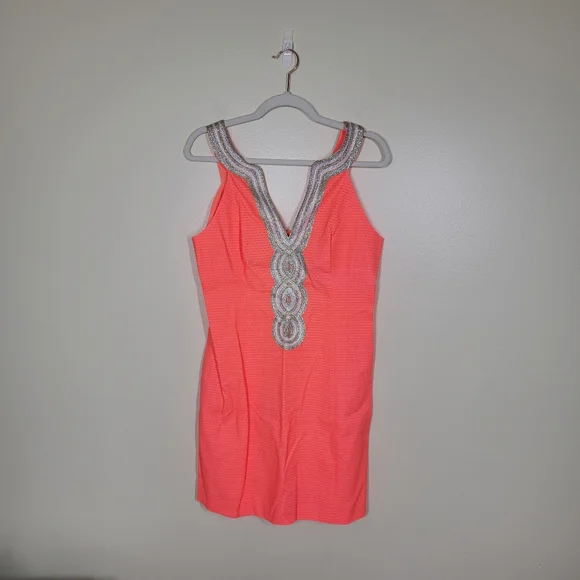 NWT Lilly Pulitzer Valli Shift Dress Cayene Coral Size 8 - Picture 3 of 6